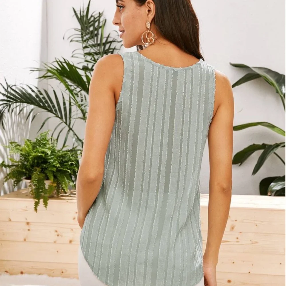 SHEIN V-neck Curved Hem Fuzzy Top - Picture 4 of 8